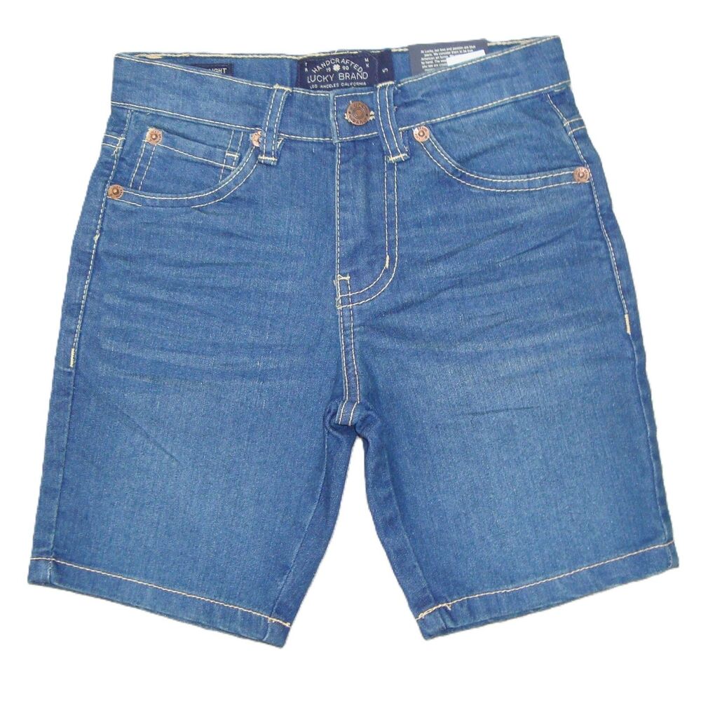 NEW! Lucky Brand Boys Classic Straight Stretch Adjustable Waist Shorts Size 5